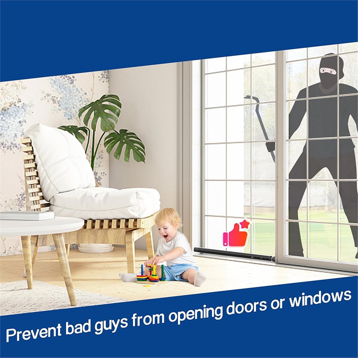 Window Lock Bar - Barra de Seguridad para Puerta Corredera