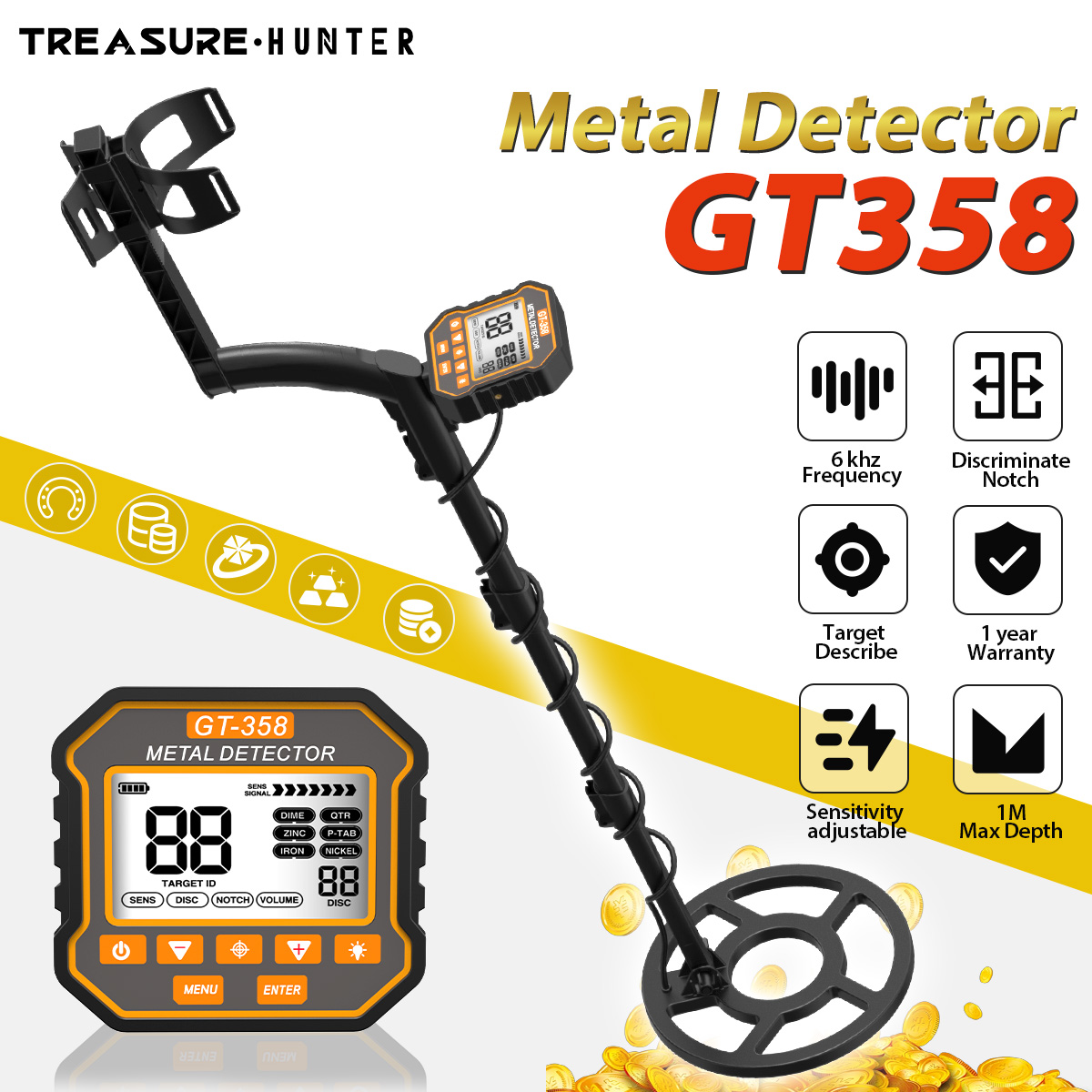 Co Detector Plug - Detector de Metales Treasure Hunter GT358,